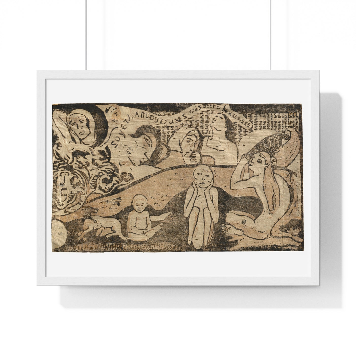 Soyez Amoureuses, Vous Serez Heureuses (Be Loving, and You Will be Happy), from the Suite of Late Wood-Block Prints by Paul Gauguin