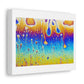 Rainbow Abstract Water Drop Texture Art Print on Satin Canvas, Stretched