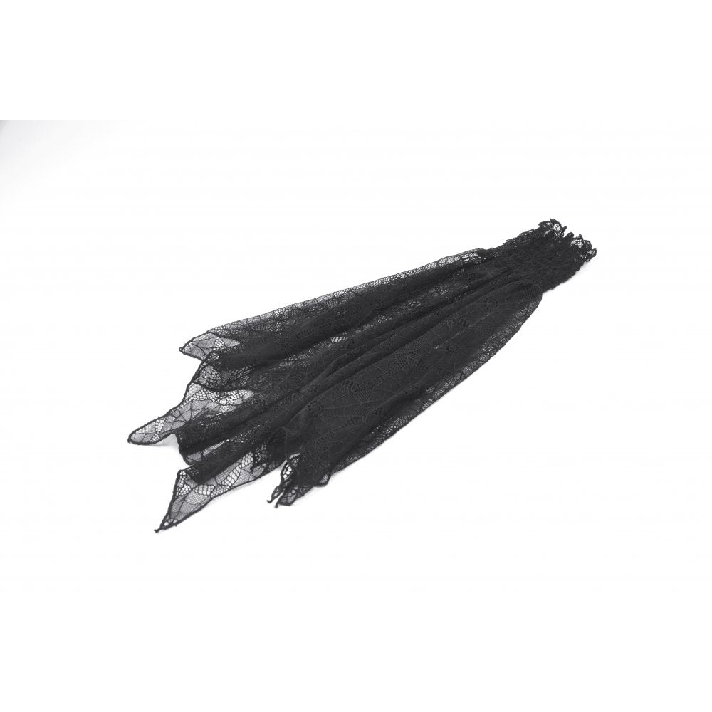Dark in Love Seraphine Black Lace Ruffle Arm Warmer Sleeves
