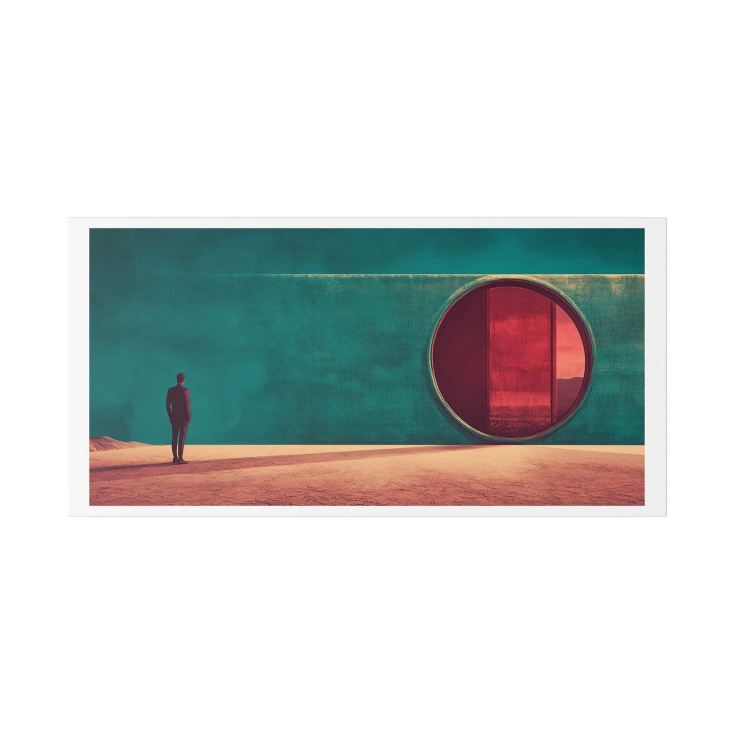 Man Entering Portal, Abstract, Large Canvas Art Print