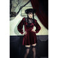 Dark in Love Verity Burgundy Velvet Dress with Black Gothic Lace