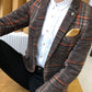 Vireous Men's Plaid Blazer Slim Fit Design