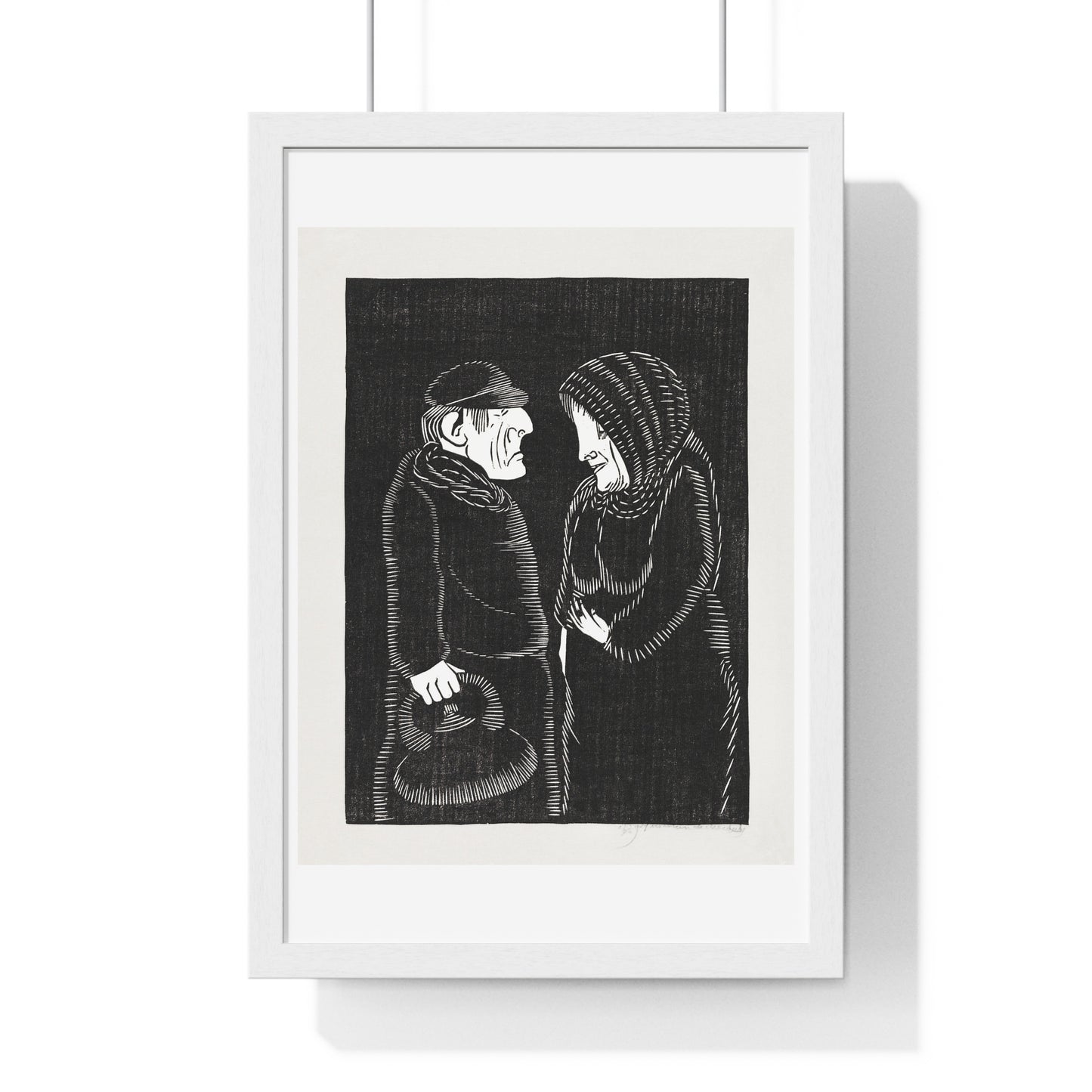 Fantastical Man and Woman 'Fantasie Man en Vrouw' (1929) by Samuel Jessurun de Mesquita, from the Original, Framed Art Print