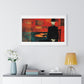 The Man and the Golden Fish in the Style of Modigliani 'Designed by AI' Framed Art Print