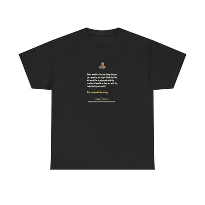 Thomas Sowell on Poverty and Wealth Creation, Philosophy Tribute T-Shirt