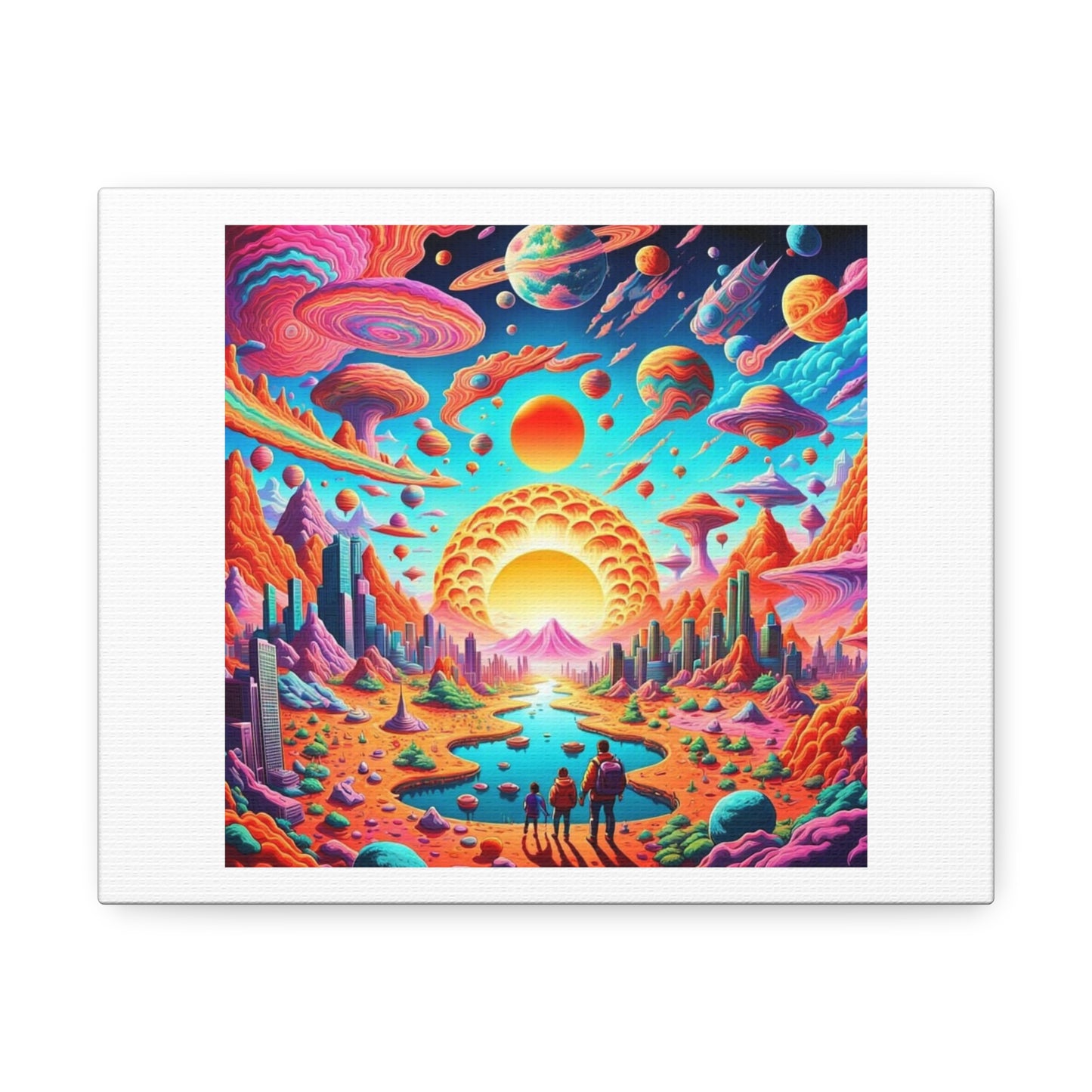 Gazing Out on the Universe Euphoric Art 'Designed by AI' Art Print on Canvas