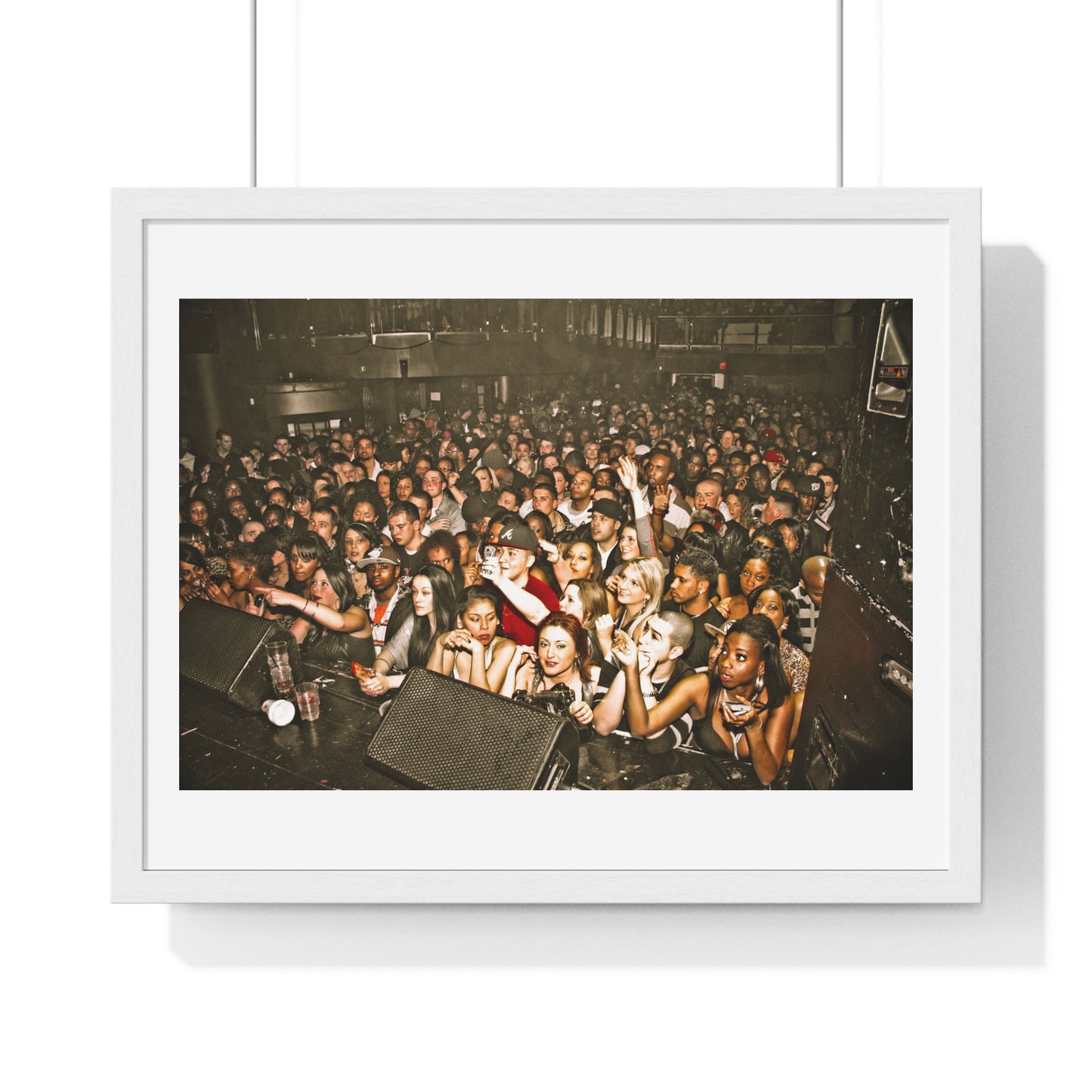Crowd at Hip Hop Concert, Retro Photography (2017) from the Original, Framed Print
