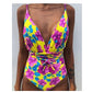 One-Piece Swimsuit Backless Monokini, Tropical Designs
