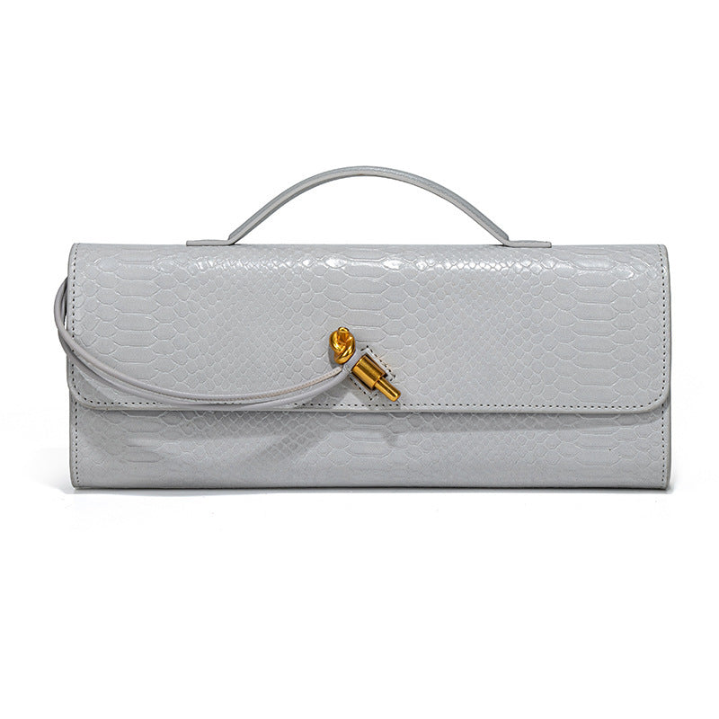 Leather American Retro Hand-Held Dinner Bag Baguette Clutch