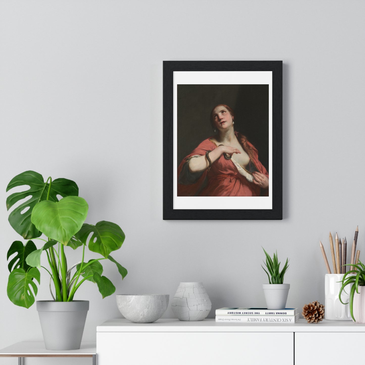 The Death of Cleopatra (circa 1645–55) by Guido Cagnacci, from the Original, Framed Art Print
