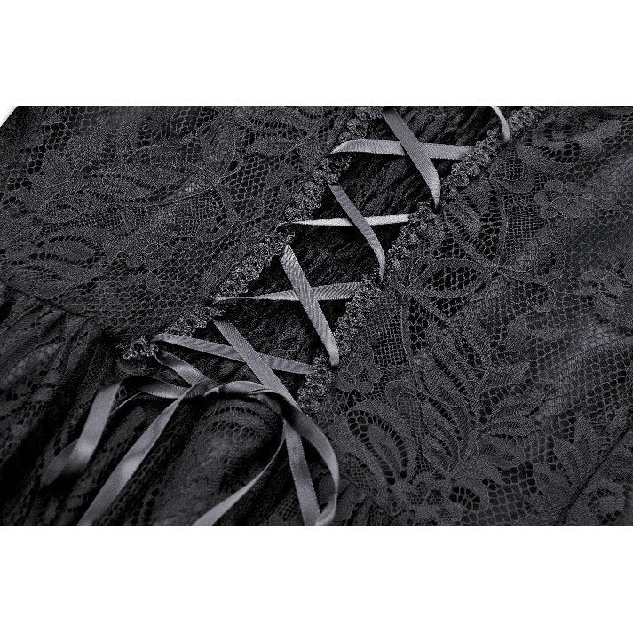 Dark in Love Gem Gothic Vine Lace-Tail Dress