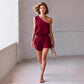 Vireous Cotton-Linen One-Shoulder Sleeveless Summer Top and Shorts Set