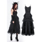 Dark in Love Gothic Satin Lace Tiered Dress