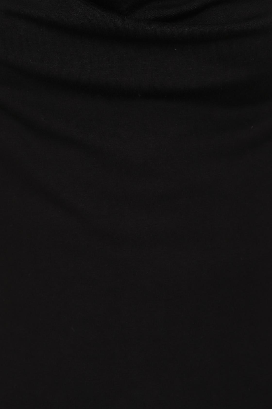 Necessary Evil Aphrodite Plunge Cowl-Neck Top with Faux Leather Detail