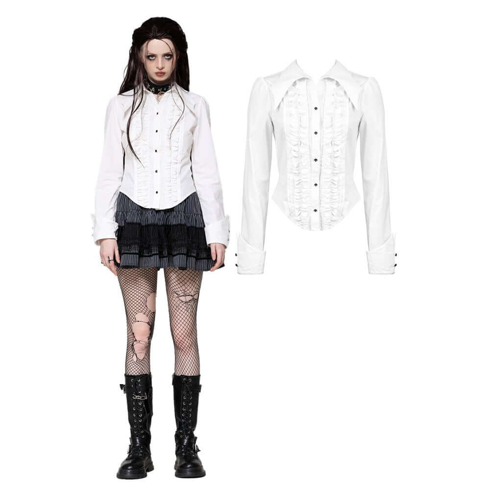 Dark in Love Queeny Gothic Demon White Shirt