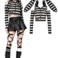 Dark in Love Xianne Prison Bunny Striped Hooded Crop Top