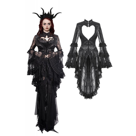 Dark in Love Odessa Gothic Classic Heart-Shaped Hollow-Out Tailcoat