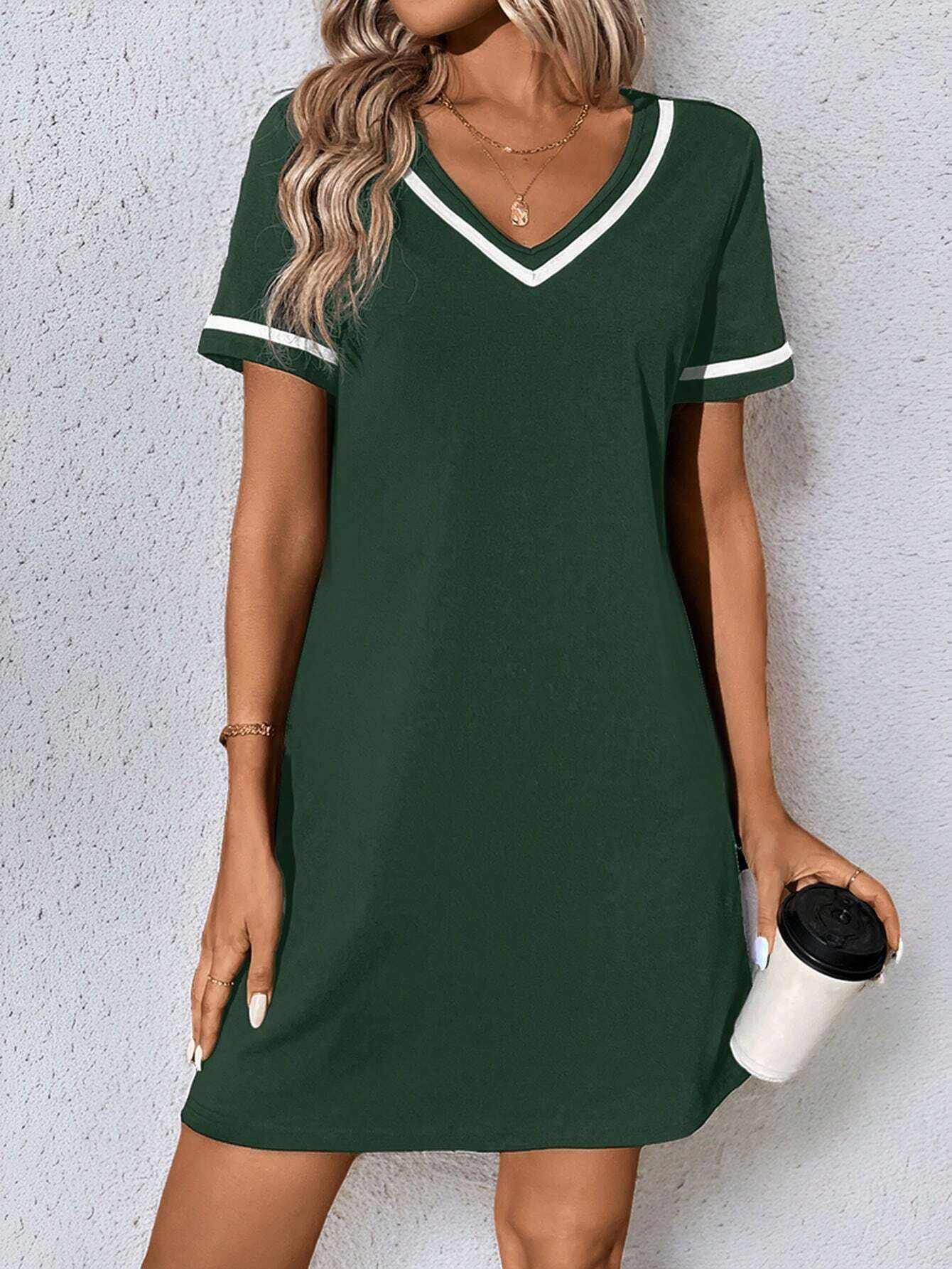 Women's Tennis-Style Dress, Casual Short-Sleeve Dress, Multi Colours