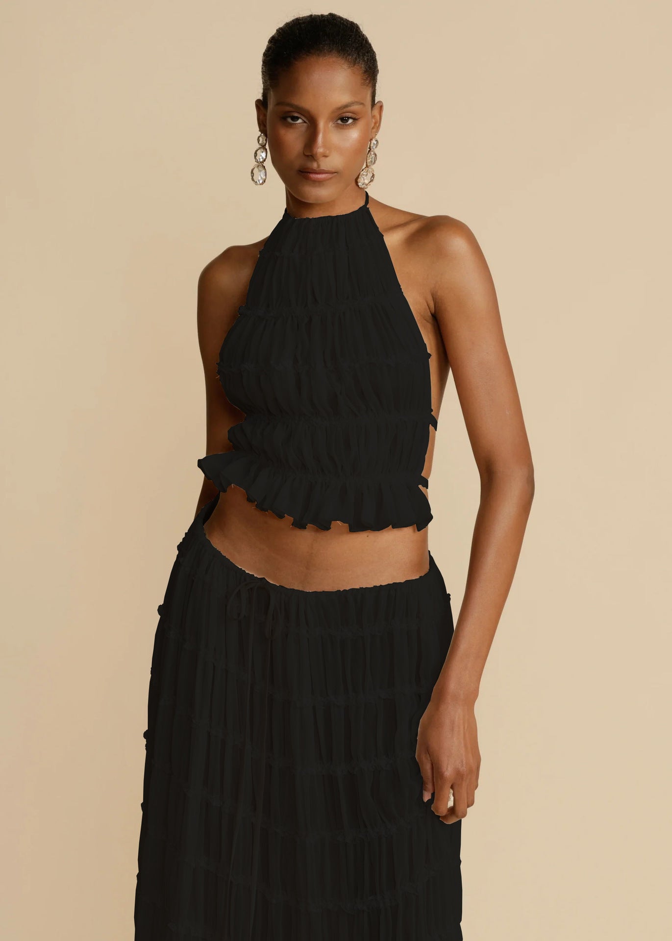 Vireous Two-Piece Ruffled Women's Summer Halter Dress – Vireous.Shop