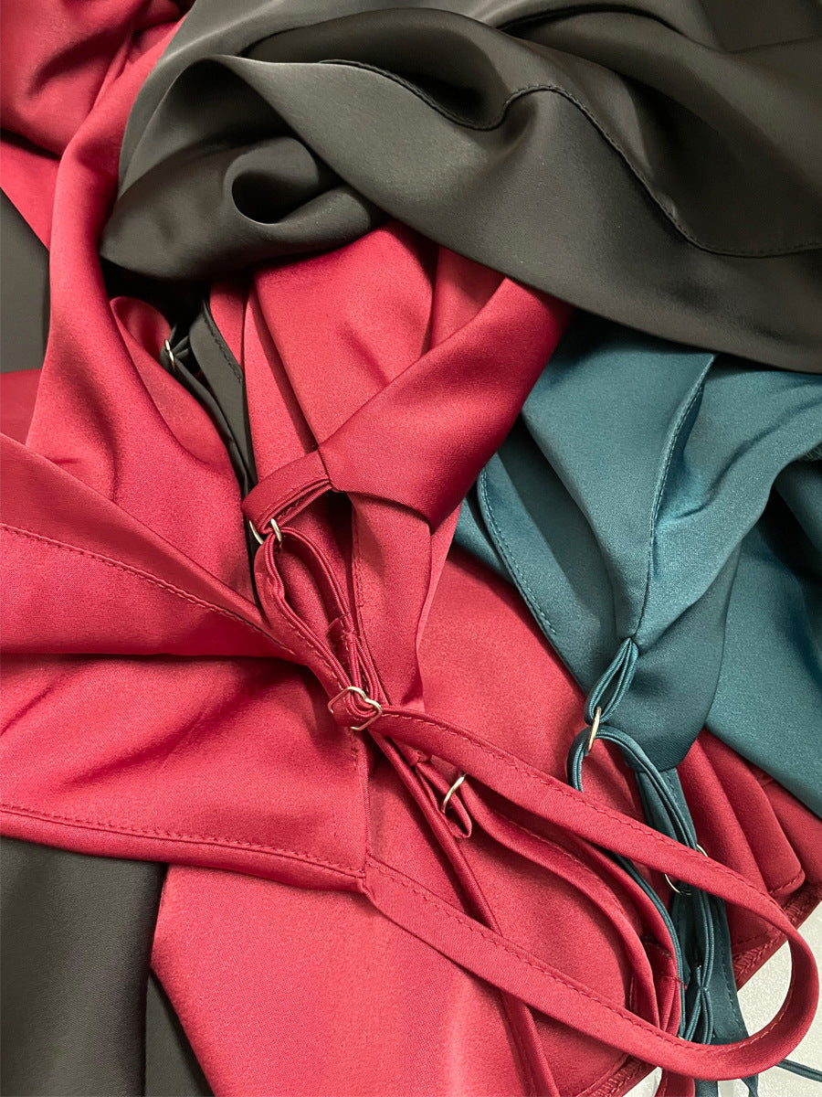 Vireous Summer Sleeveless Silk Suspender Dress, Plus Sizes