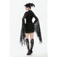 Dark In Love Minerva Bell-Sleeve Lace Dress in Black