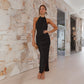 Halter Split Long Dress, Summer Slim Fit Backless Dress