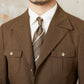 Vireous Men's Linen Blend Italian Retro Hunter-Style Jacket