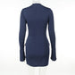 Classic Long Sleeve Pullover Dress With Two Pockets