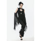 Dark in Love Goth Flare Leggings with Lace Frills