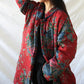 Vireous Cotton and Linen Women's Floral Retro Art Padded Coat