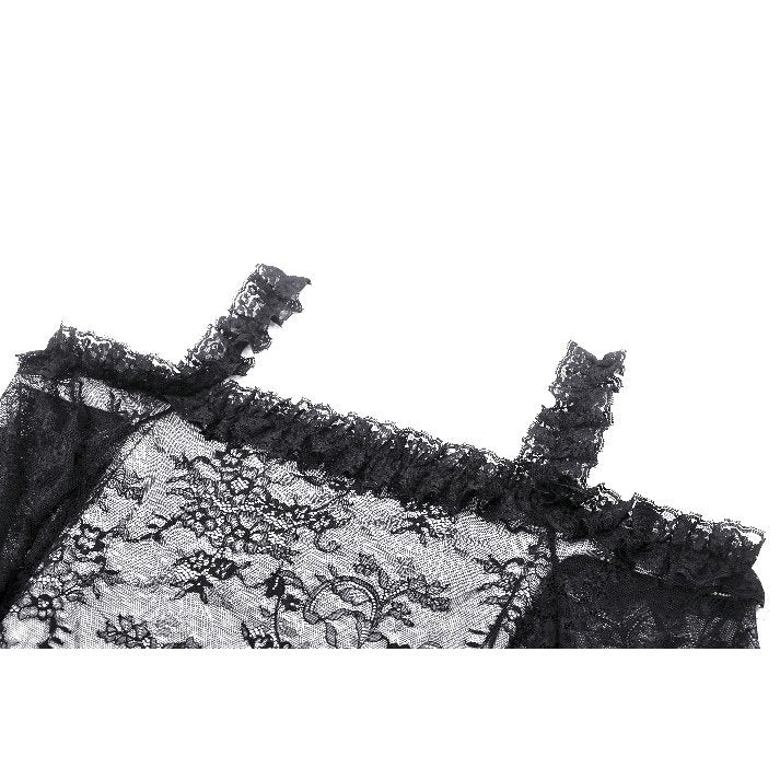 Dark in Love Delaney Gothic Romantic Lace Flare-Sleeve Top