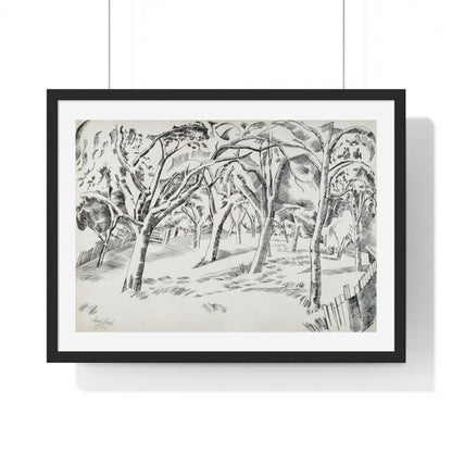 The Orchard (1922) Drawing by Paul Nash from the Original, Framed Art Print