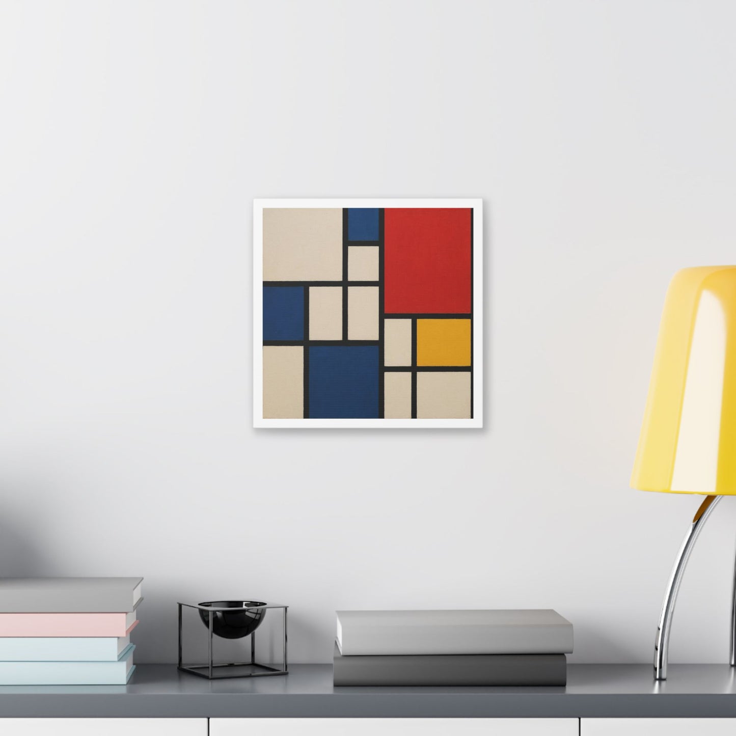 Abstract Artwork in the Style of Piet Mondrian 'Designed by AI' Canvas Art Print