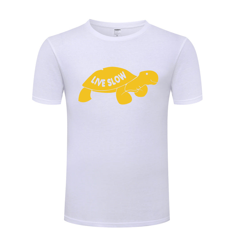 'Live Slow' Cute Cartoon Turtle T-Shirt