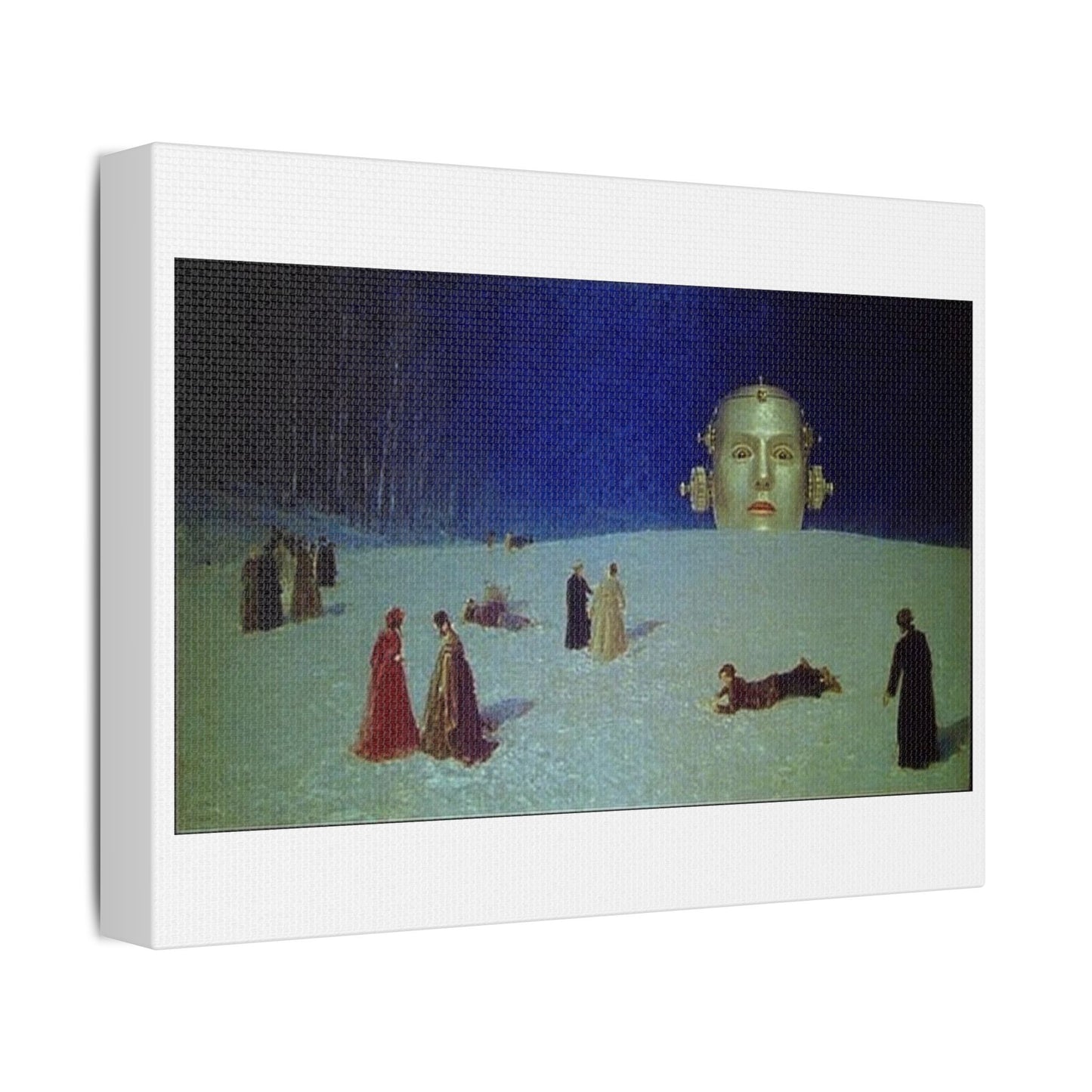 What's That Coming Over the Hill? 19th Century Pastel Art 'Designed by AI' Print on Canvas