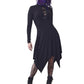 Necessary Evil Kali Long-Sleeve Midi Handkerchief Dress