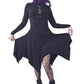 Necessary Evil Kali Long-Sleeve Midi Handkerchief Dress