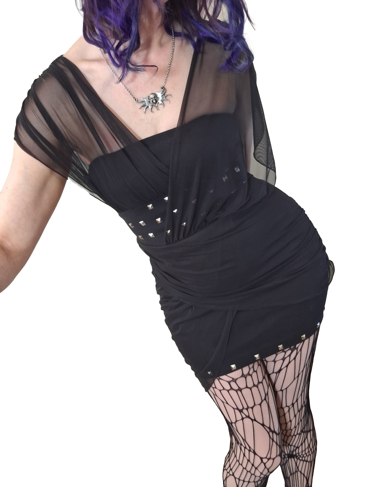 Necessary Evil Venus Wrapped Mesh Mini Dress