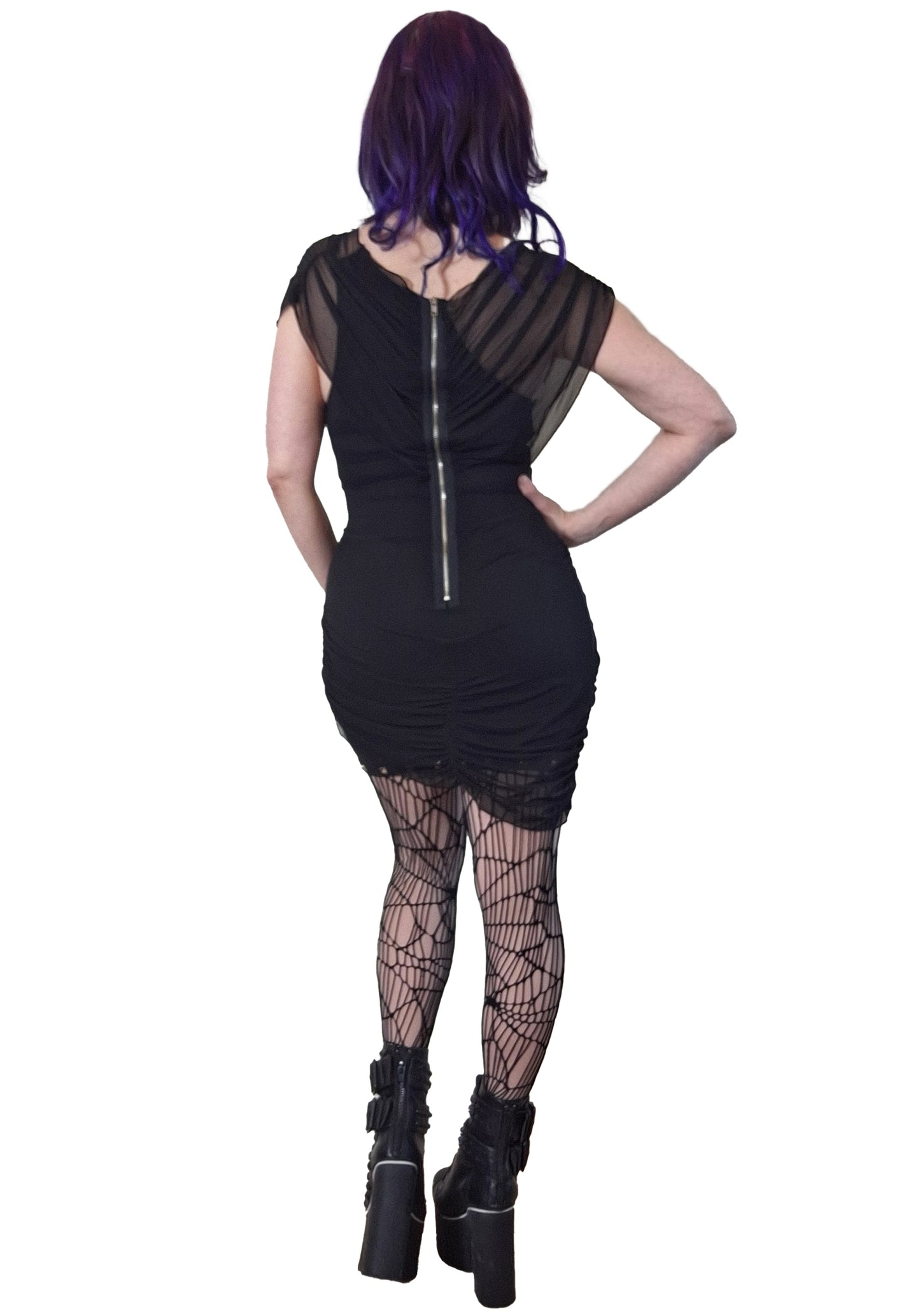 Necessary Evil Venus Wrapped Mesh Mini Dress