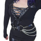 Necessary Evil Dione Long Sleeve Lace-Up Plunge Top