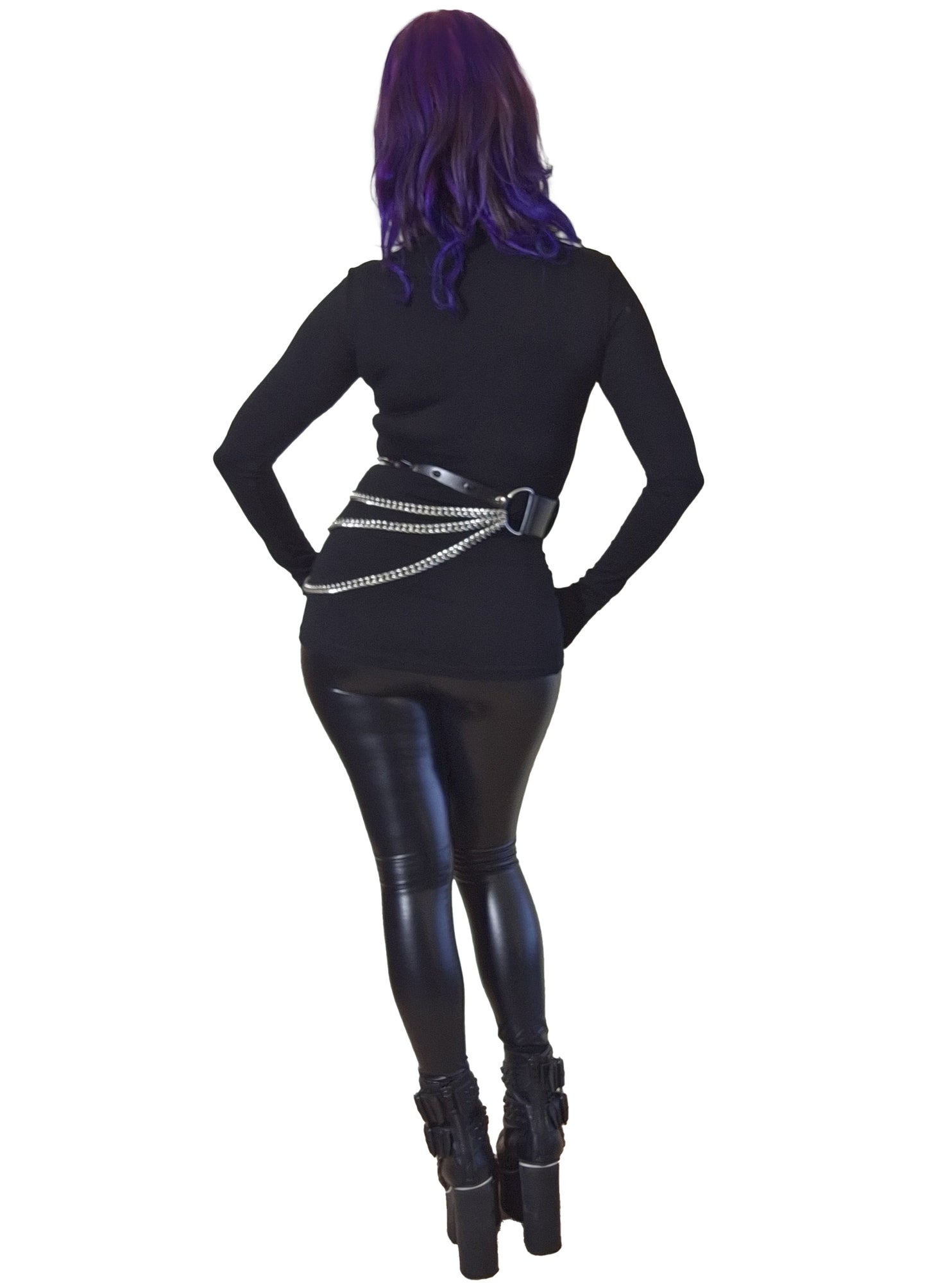 Necessary Evil Dione Long Sleeve Lace-Up Plunge Top