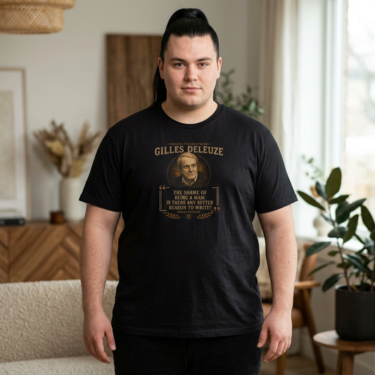 Gilles Deleuze on the Power of Writing, Philosophy Tribute T-Shirt