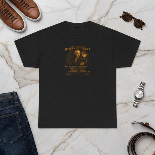 Immanuel Kant on Rules for Happiness, Philosophy Tribute T-Shirt