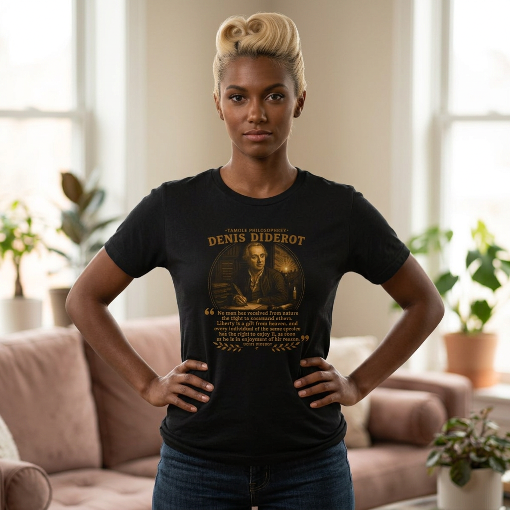 Denis Diderot on Liberty, Philosophy Tribute T-Shirt