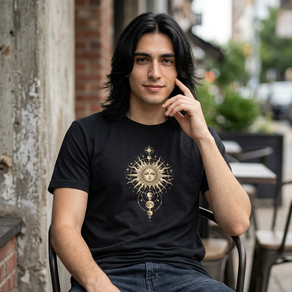 Dark Cross Goth Design Sunburst Unisex T-Shirt