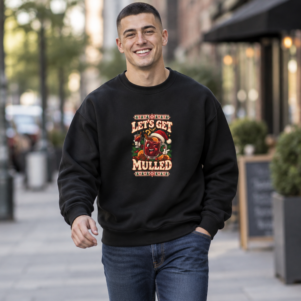 Funny Adult Christmas Jumpers: 'Let’s Get Mulled' Christmas Crewneck