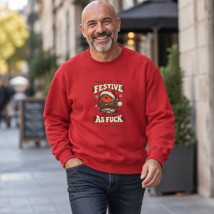 Funny Adult Christmas Jumpers: 'Festive As Fuck' Christmas Crewneck