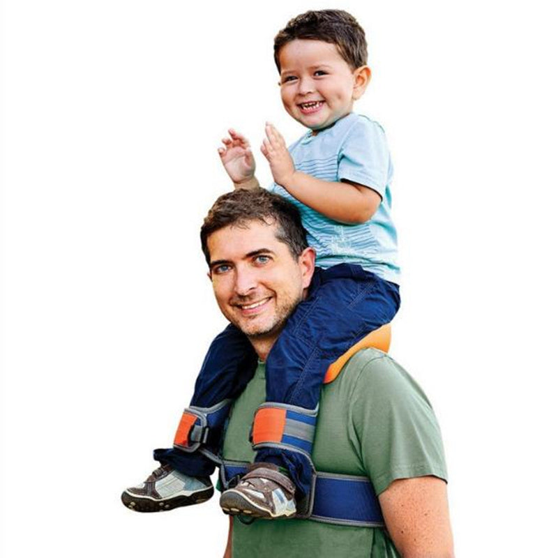 Hands-Free Child Shoulder Carrier with Ankle Straps, Cushioned Hip Seat, Nylon Child Strap Rider, Travel Back Frame Saddle