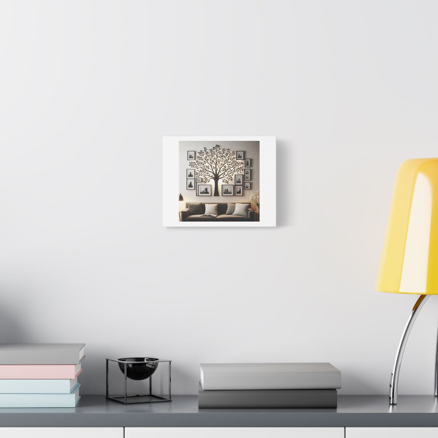 Family Tree Wall Art, Black Tree Silhouette 'Designed by AI' Art Print on Canvas