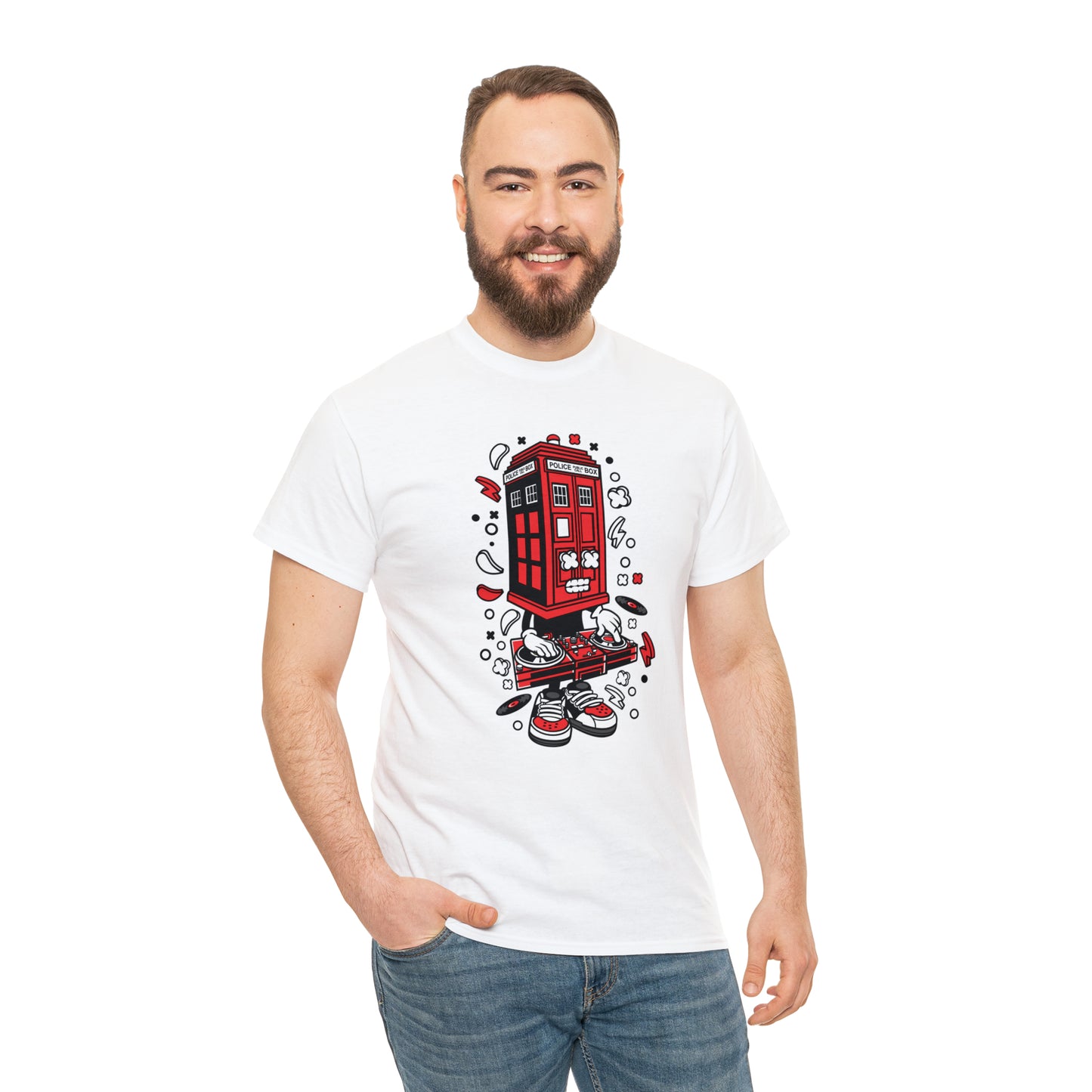 Police Box DJ Cartoon T-Shirt